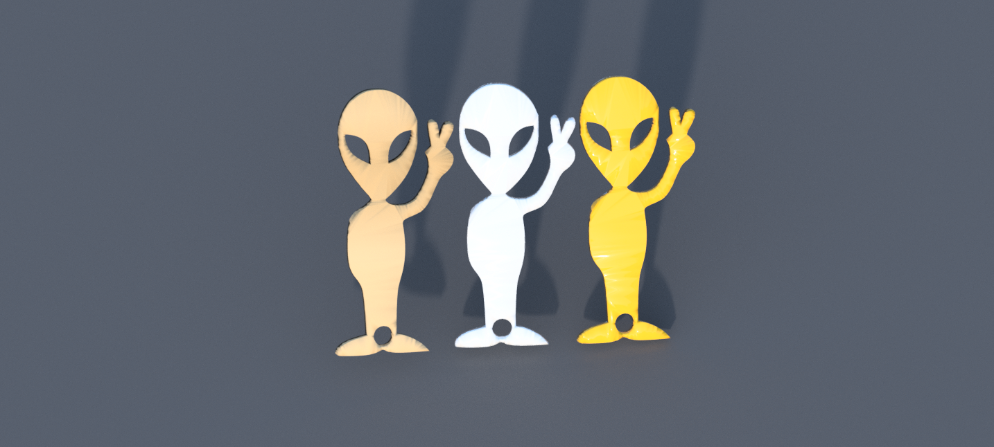 This is a keychain with an alien shape