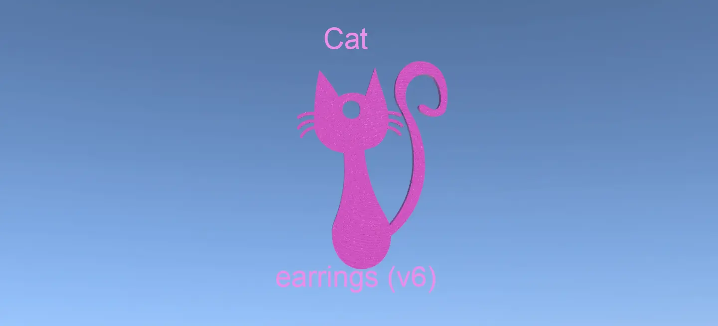 A beautiful 3D model an earring in the shape of a cat