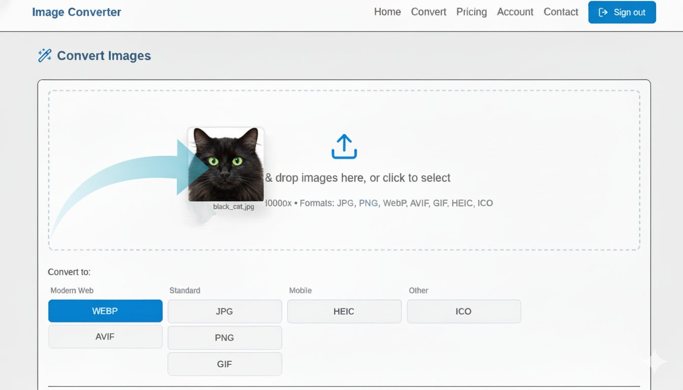 Change-My Image Converter interface
