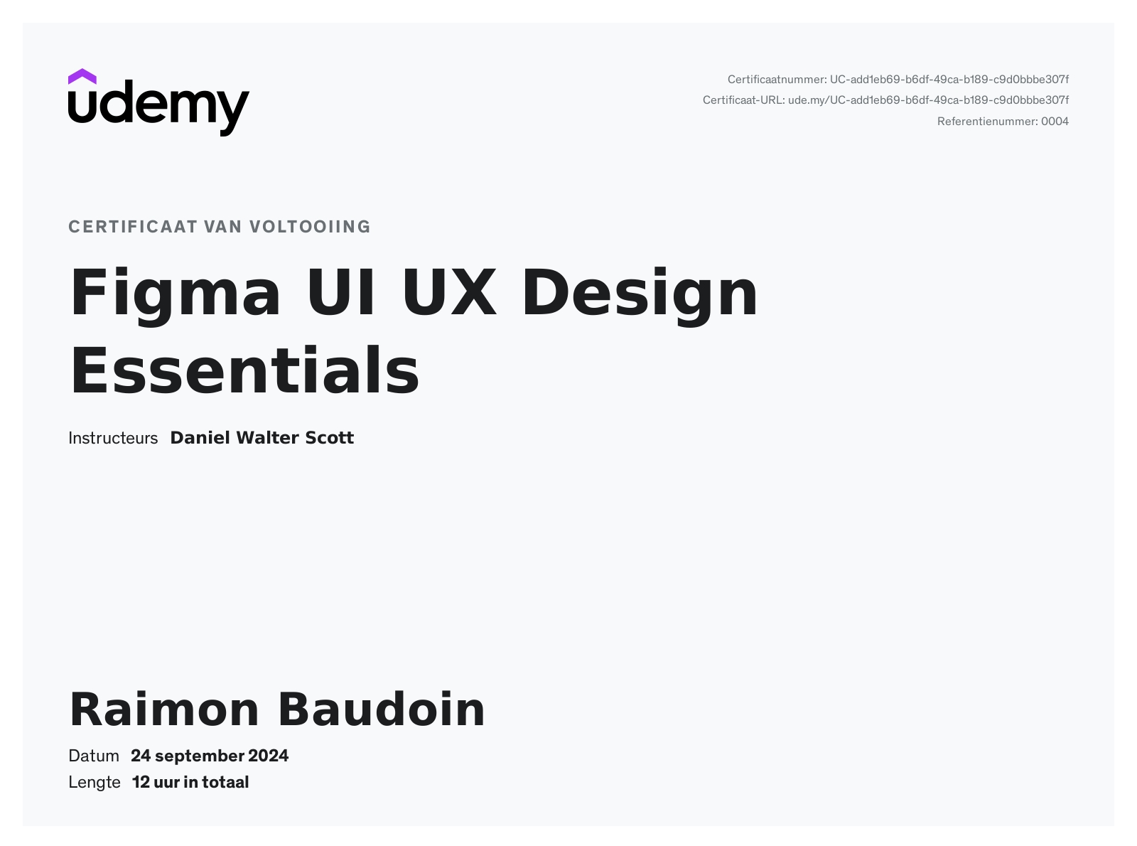 My UI/UX design certificate with Figma