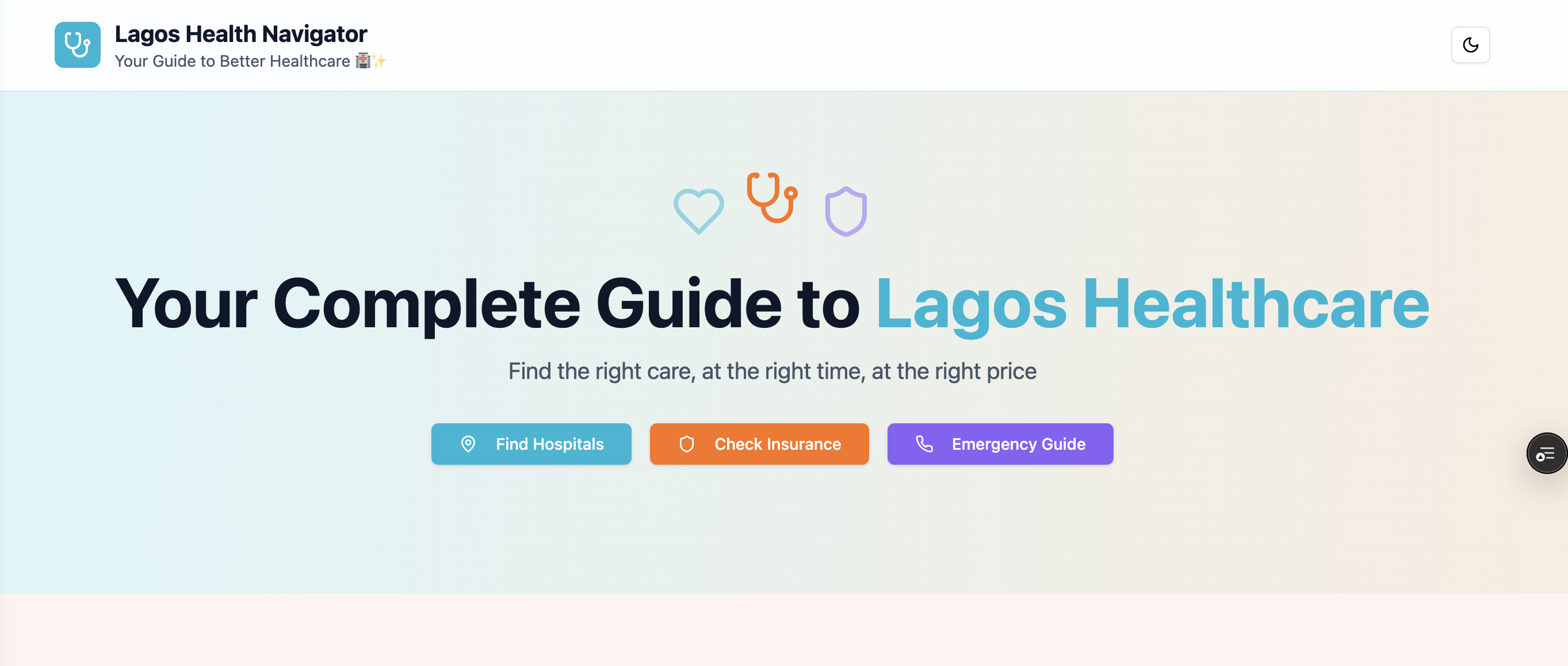 A health service locator interface for Lagos